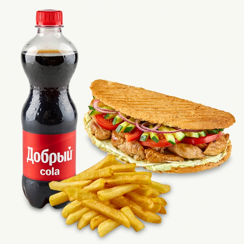 Берлинский Донер, картошка фри, кола 0.5